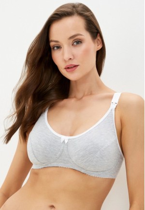 Бюстгальтер меланж серый для кормящих мам и беременных (307В)