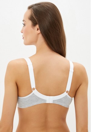Бюстгальтер меланж серый для кормящих мам и беременных (307В)