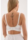 Бюстгальтер белый без косточек для беременных и кормящих мам