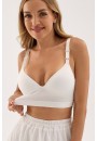 Бюстгальтер белый без косточек для беременных и кормящих мам