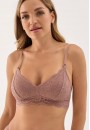 Бюстгальтер мокко кружевной без косточек для беременных и кормящих мам