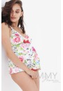 Купальник-танкини розовый/цветы Мальдивы для беременных