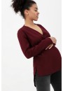 Блуза на запах бургунди для беременных и кормящих