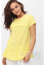 Блуза с воланом желтая для беременных и кормящих..