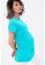 Блуза с воланом бирюза для беременных и кормящих