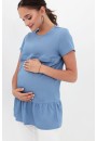 Блуза с воланом голубая джинс для беременных и кормящих