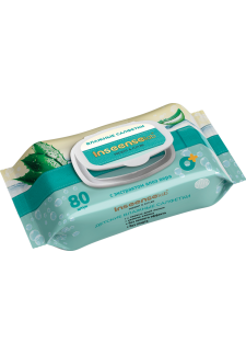 Салфетки влажные детские Inseense c Алоэ Вера, 80 шт..