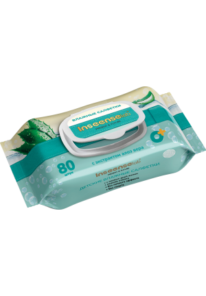 Салфетки влажные детские Inseense c Алоэ Вера, 80 шт