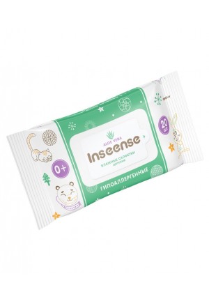 Салфетки влажные детские Inseense c Алоэ Вера, 20 шт Салфетки влажные детские Inseense c Алоэ Вера, 20 шт
