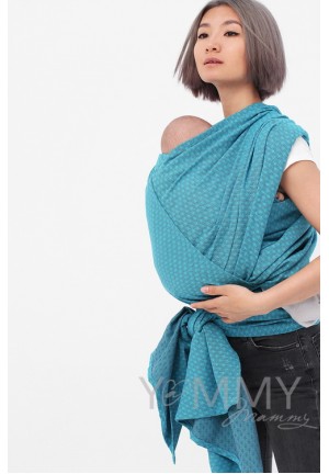 Слинг-шарф из шарфовой ткани Blue Biryuza (бирюзовый/темно-серый) (551)