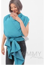 Слинг-шарф из шарфовой ткани Blue Biryuza (бирюзовый/темно-серый) (551..