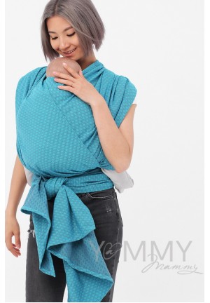 Слинг-шарф из шарфовой ткани Blue Biryuza (бирюзовый/темно-серый) (551)