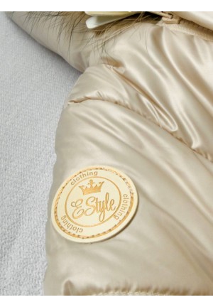 Детский комбинезон-трансформер на овчине кремовый «Прелесть» 