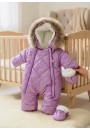 Детский комбинезон-трансформер на овчине лиловый «Прелесть» 