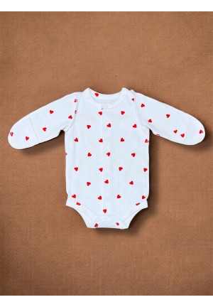 Боди лапша красные сердечки (BD-005)