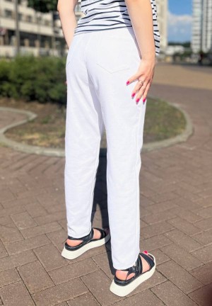 Брюки-джинсы белые для беременных 100% хлопок