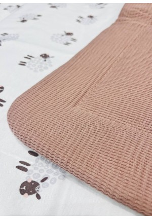 Плед детский вафля какао/овечки (DP-001)