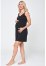 Комплект для роддома (халат + сорочка) "Лина" черный для беременных и кормящих 