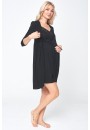 Комплект для роддома (халат + сорочка) "Лина" черный для беременных и кормящих 