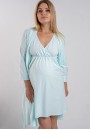 Комплект для роддома (халат + сорочка) "Мара" ментоловый для беременных и кормящих 
