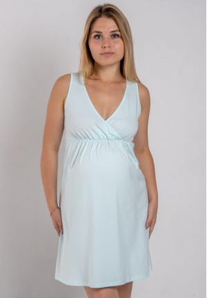 Комплект для роддома (халат + сорочка) "Мара" ментоловый для беременных и кормящих 