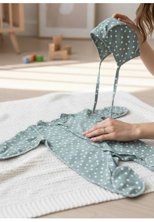 Комбинезон на кнопках мята капли (KD-012)