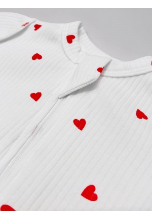 Комбинезон на молнии лапша красные сердечки (KD-016)