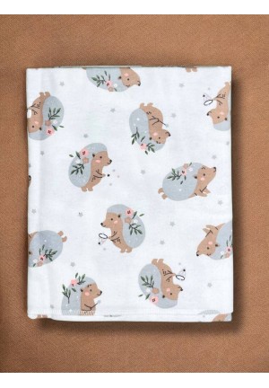 Пеленка фланелевая 90х110см Ежики (PF-002)