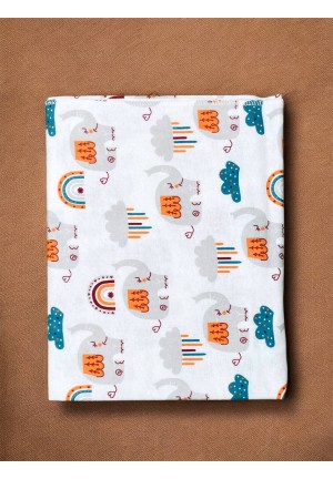 Пеленка фланелевая 90х120см Слоники в облаках (PF-009)