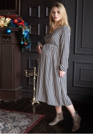 Платье "Адель" гусиная лапка для беременных 