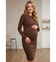 Платье "Эластик" шоколад для беременных и кормящих P-099