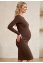 Платье "Эластик" шоколад для беременных и кормящих P-099