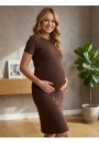 Платье "Классика" шоколад для беременных и кормящих P-152