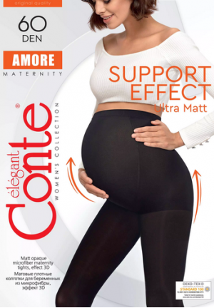 Колготки для беременных CONTE ELEGANT AMORE 60 den,черные (р-р 2,3,4)
